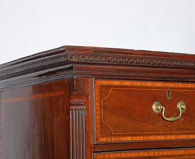 Lot 501 - George III Satinwood Banded and Inlaid Mahogany Chest on Chest