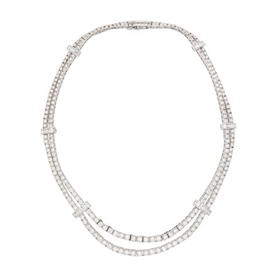 Lot 1182 - Platinum and Diamond Necklace