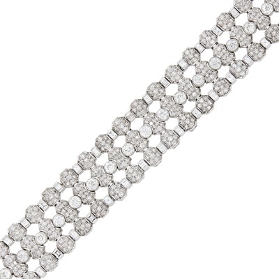 Lot 1173 - Platinum and Diamond Bracelet