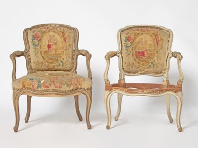 Lot 400 - Pair of Louis XV Painted Fauteuils