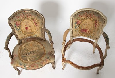 Lot 400 - Pair of Louis XV Painted Fauteuils