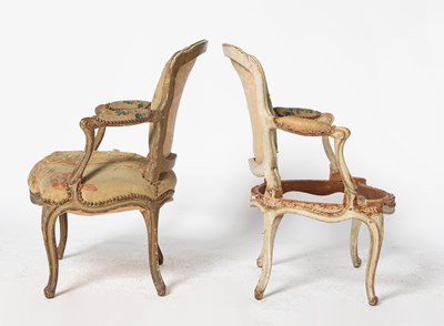 Lot 400 - Pair of Louis XV Painted Fauteuils