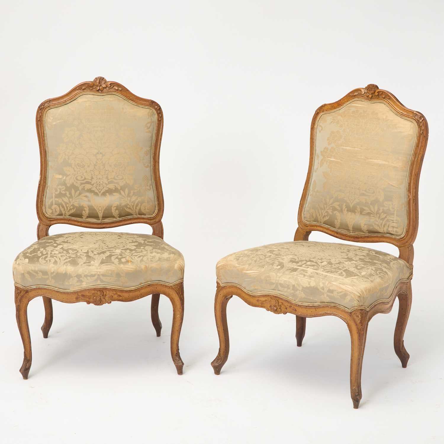 Lot 398 - Pair of Louis XV Walnut Side Chairs