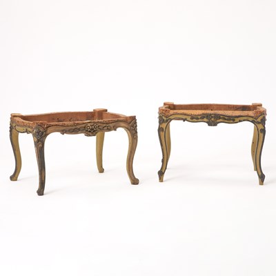 Lot 302 - Pair of Painted Louis XV Painted Benches