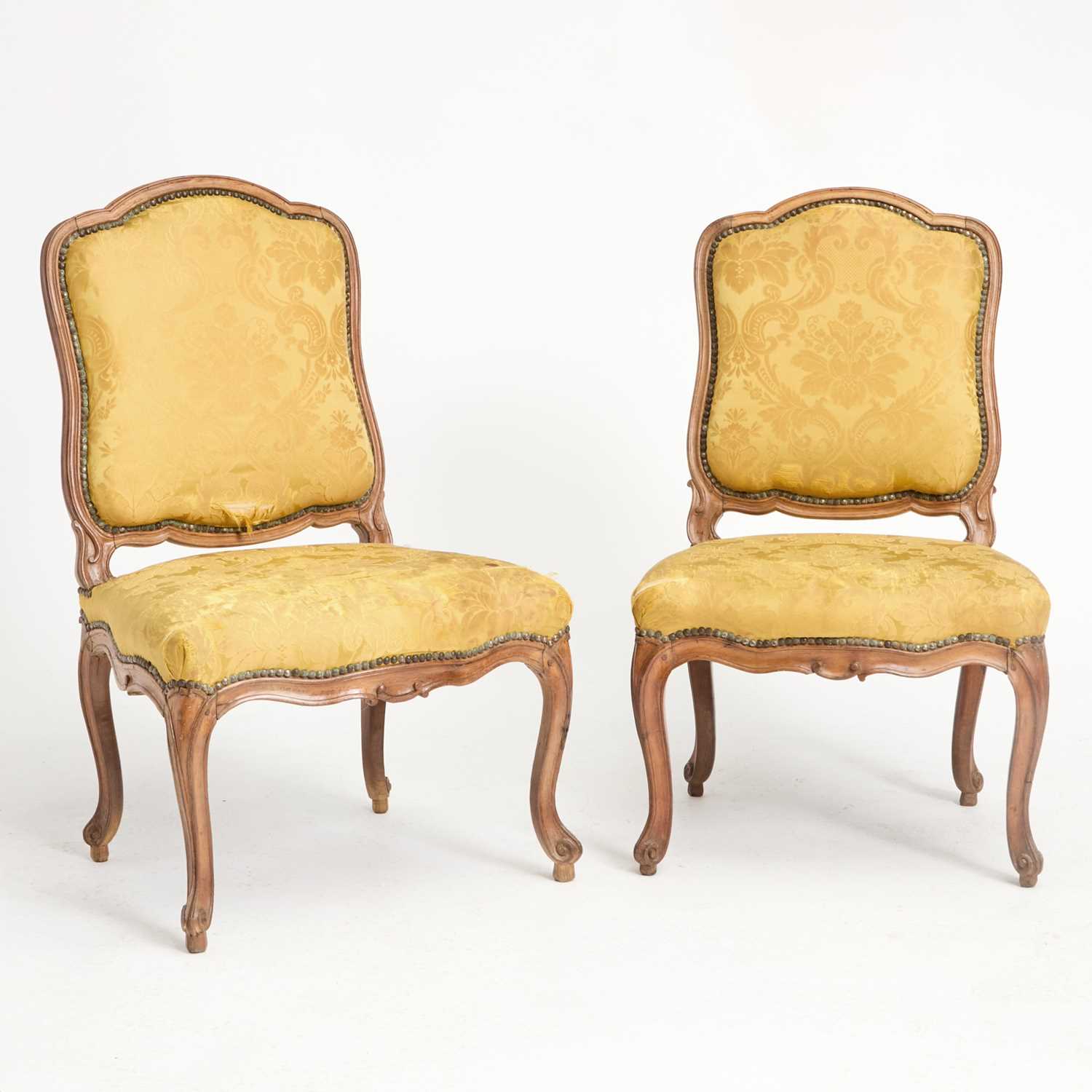 Lot 401 - Pair of Louis XV Beechwood Side Chairs by Matthieu de Bauve