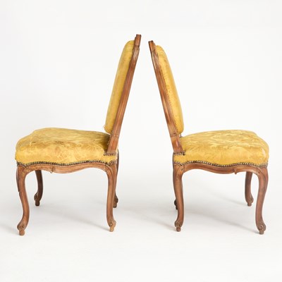 Lot 401 - Pair of Louis XV Beechwood Side Chairs by Matthieu de Bauve