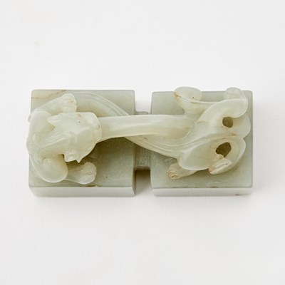 Lot 421 - A Chinese Celadon Jade Chilong Seal