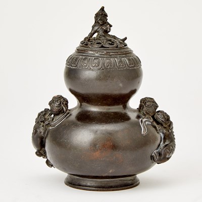 Lot 479 - A Chinese Bronze Double Gourd Vase