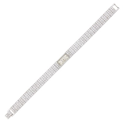 Lot 160 - Cartier Platinum and Diamond Wristwatch, Audemars Piquet