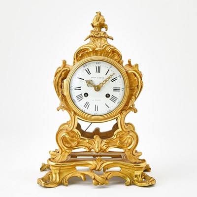 Lot 356 - Louis XV Style Gilt-Bronze Mantel Clock