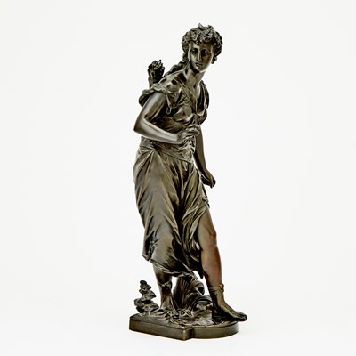 Lot 318 - Eutrope Bouret Patinated Bronze of Diana