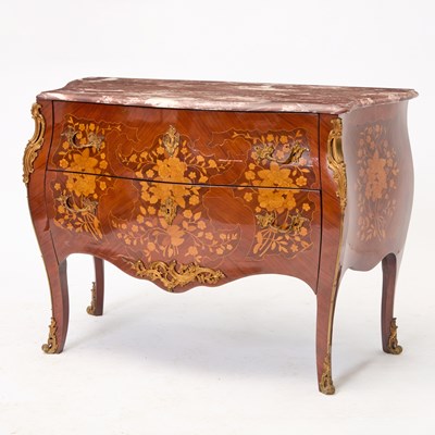 Lot 292 - Louis XV Style Kingwood Marquetry Commode