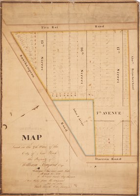 Lot 52 - An 1820s survey of William Bayard's land in Chelsea, showing the grid as it began to take shape