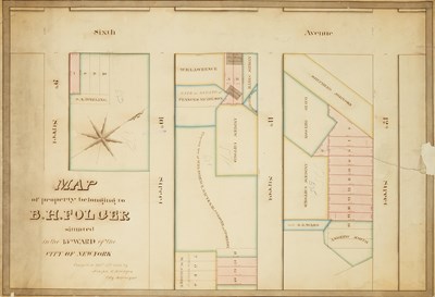 Lot 50 - An attractive survey map of property belonging to B. H. Folger in the West Village