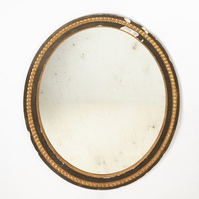 Lot 364 - Louis XVI Style Paint and Parcel-Gilt Oval Mirror