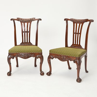 Lot 727 - Set of Nine George II Walnut Dining Chairs