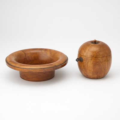 Lot 723 - George III Fruitwood Apple-Form Tea Caddy