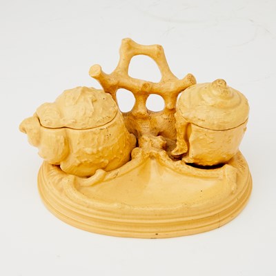 Lot 724 - French Pottery Inkwell