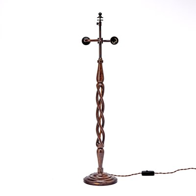 Lot 143 - African Hardwood Spiral Table Lamp