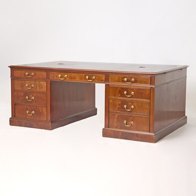 Lot 177 - George III Style Mahogany Partner's Desk