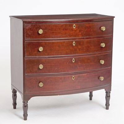 Lot 148 - Federal Style Mahogany Bowfront Chest of Drawers