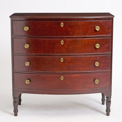 Lot 148 - Federal Style Mahogany Bowfront Chest of Drawers