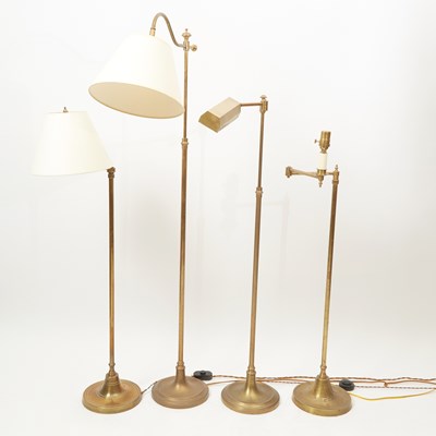 Lot 188 - Group of Four Metal and Brass Floor Lamps