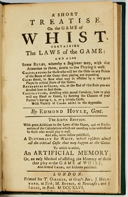 Lot 86 - The rules of Whist, signed by Hoyle
