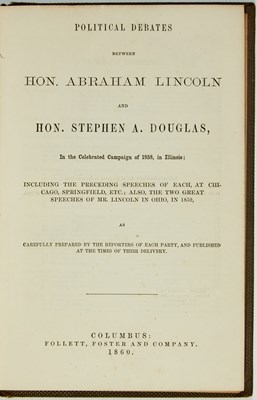 Lot 22 - The influential Lincoln/Douglas Debates