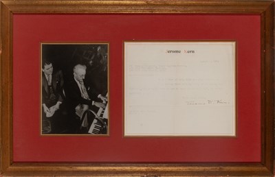 Lot 81 - Two items signed by Jerome Kern