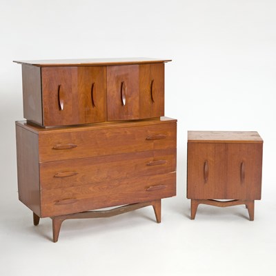 Lot 336 - Two Mid Century Modern Walnut Cabinets