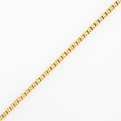 Lot 2038 - Gold and Diamond Bracelet