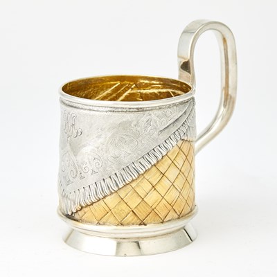 Lot 534 - Russian Parcel-Gilt Silver Trompe L'oeil Tea Glass Holder