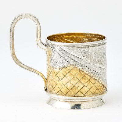 Lot 534 - Russian Parcel-Gilt Silver Trompe L'oeil Tea Glass Holder