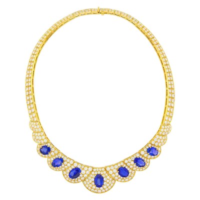 Lot Van Cleef and Arpels Gold, Sapphire and Diamond Necklace