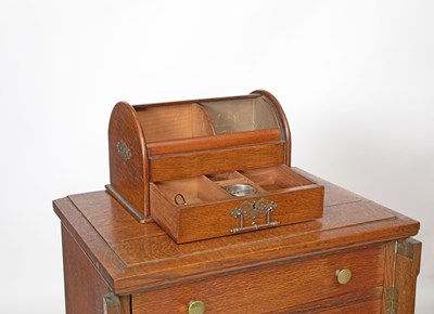 Lot 523 - Victorian Oak Wellington Chest of Drawers