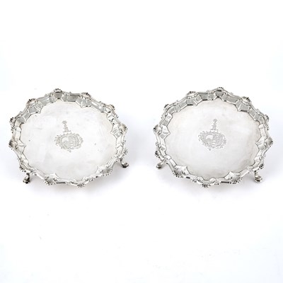 Lot 205 - Pair of George III Sterling Silver Salvers