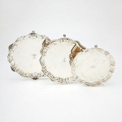 Lot 3 - Three English and American Sterling Silver Salvers