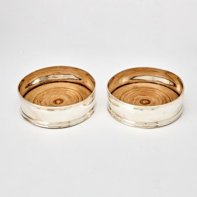 Lot 112 - Pair of Silver Bottle Coasters