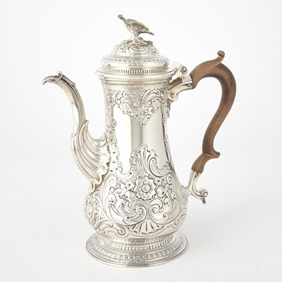 Lot 197 - George II Sterling Silver Coffee Pot