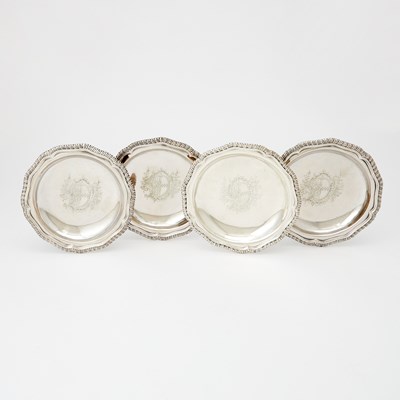 Lot 225 - Assembled Set of Four English Sterling Silver Footed Dishes