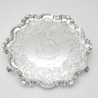 Lot 202 - Greek Royal Interest: Irish George II Sterling Silver Salver