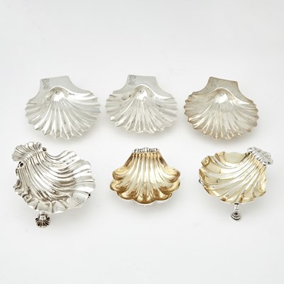 Lot 507 - Six English Sterling Silver Shell Form Dishes