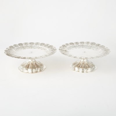 Lot 247 - Pair of Victorian Sterling Silver Dessert Stands