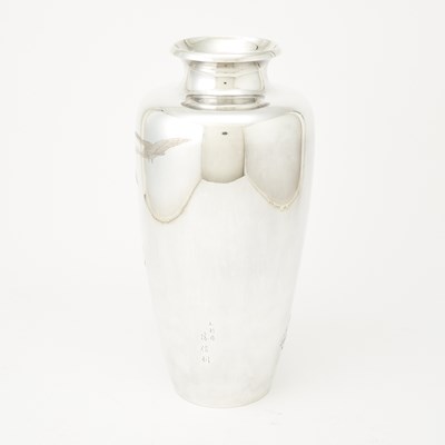 Lot 624 - A Japanese Silver and Mixed Metal Vase