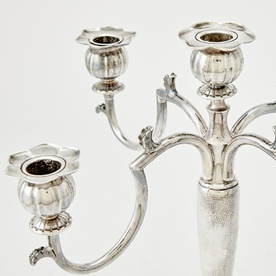 Lot 351 - A Japanese Silver Five-Light Candle Labra