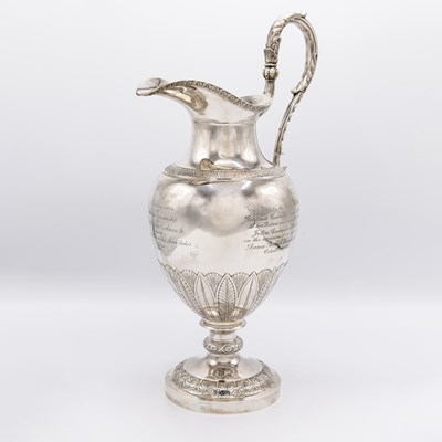 Lot 1151 - American Coin Silver Presentation Water Pitcher