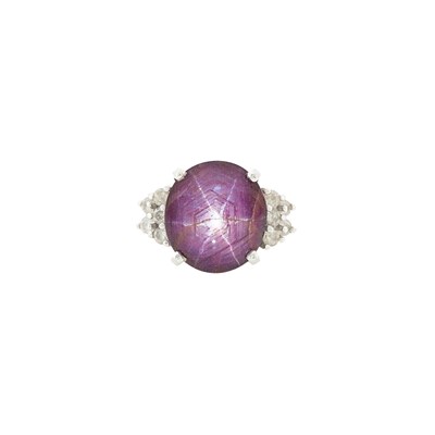 Lot 1272 - White Gold, Star Ruby and Diamond Ring