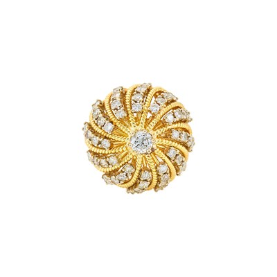 Lot 1021 - Gold and Diamond Dome Ring