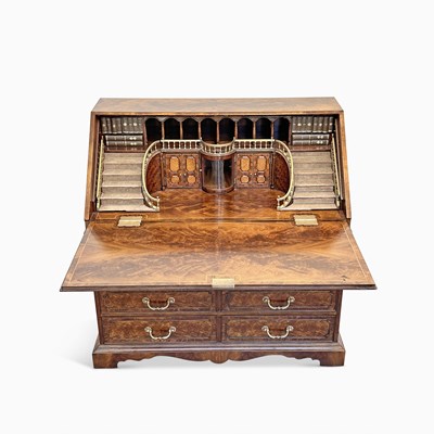 Lot 1130 - Theodore Alexander George III Style Mahogany Fall-front "Grand Staircase" Desk